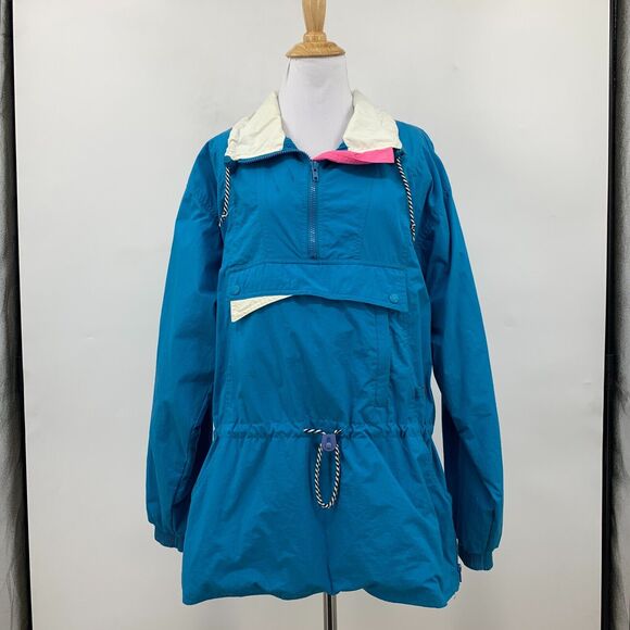 Vintage Helly Hansen Windbreaker Ski Jacket Womens M Medium 1/4 Zip Pullover - Picture 2 of 13